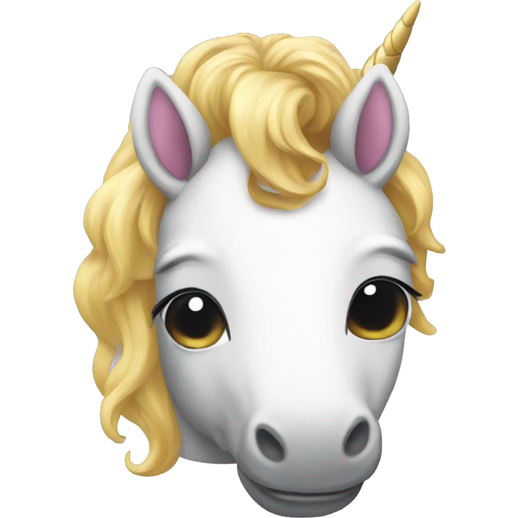 Unicorn with a wig emoji