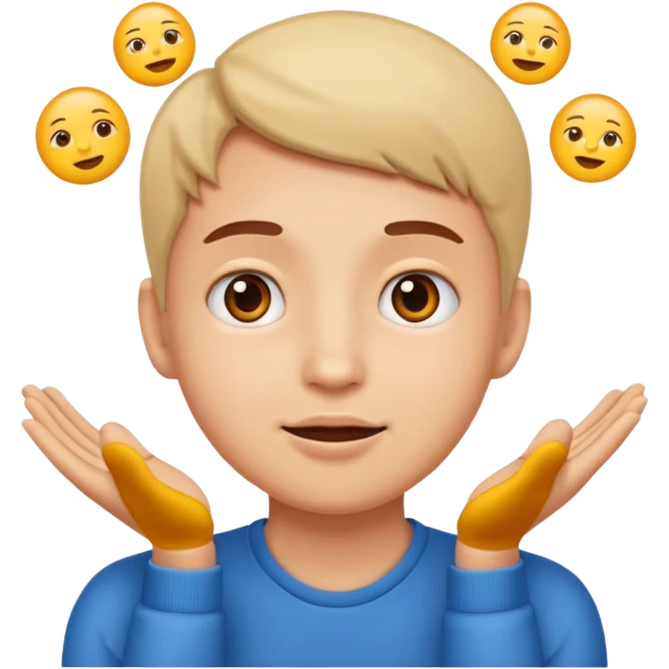 یه ایموجی بساز که چشماش سمت بالاعه و دوستا دستش زیر چونه اشه  emoji