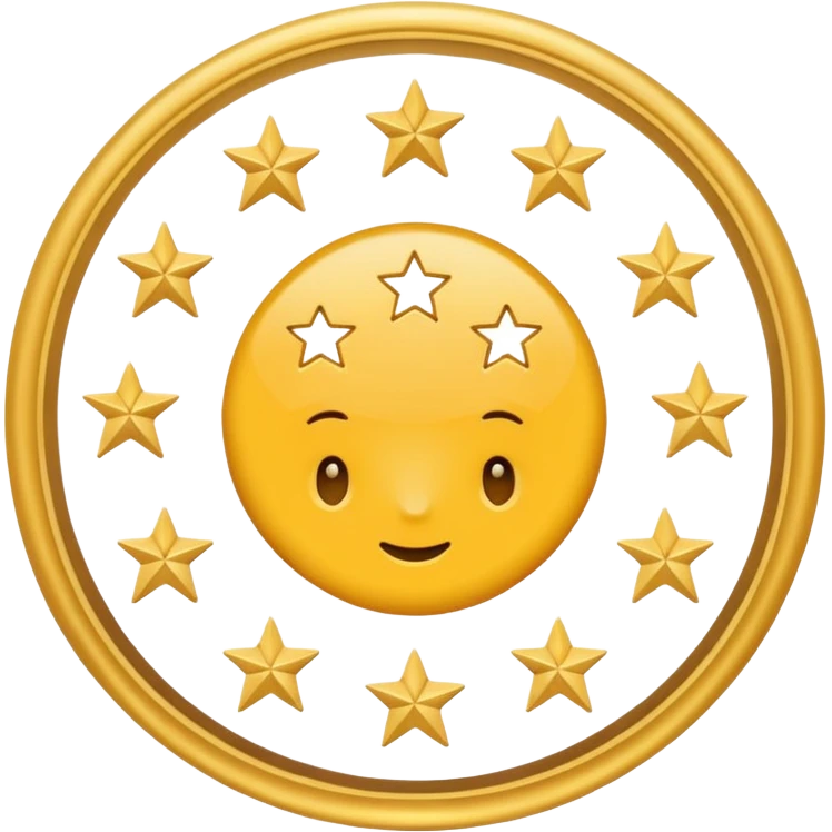 Can u make a emoji with 15 stars in a circle no face no nothin just lines and nothing in the middle and the stars have nothing it in too emoji