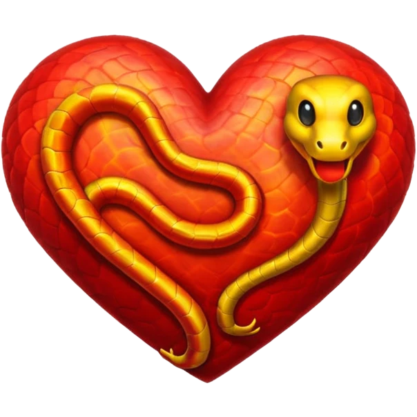 Snake fire heart emoji