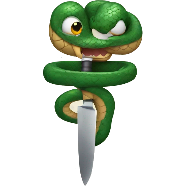 Snake holding a knife emoji