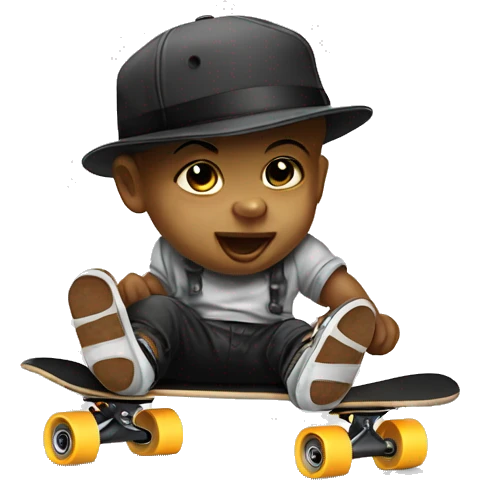 baby gangster skateboading emoji