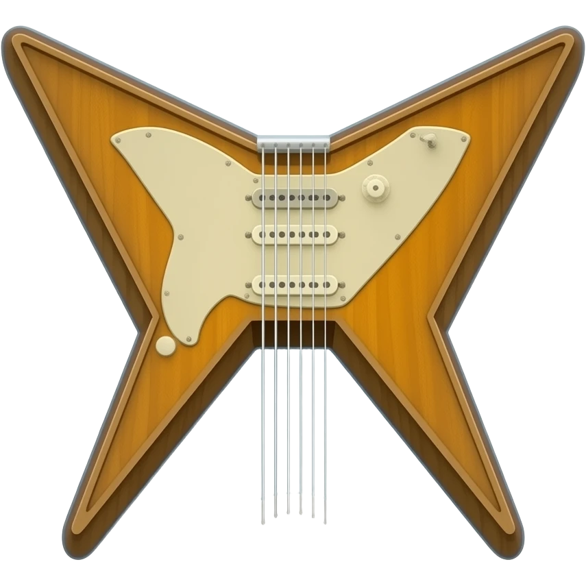 Upside down flying v guitar emoji