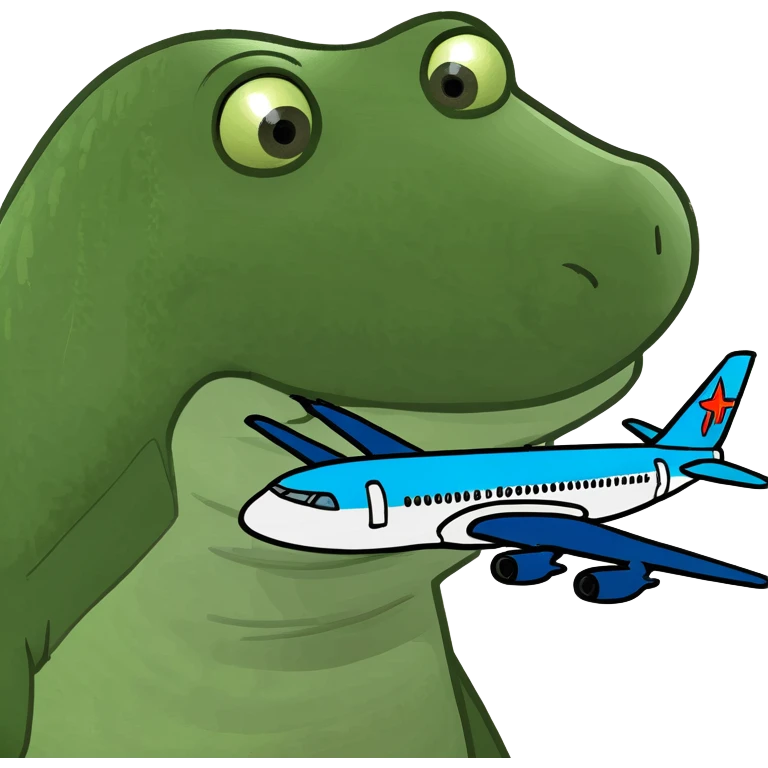 Un cocodrilo confinado con una avión  emoji