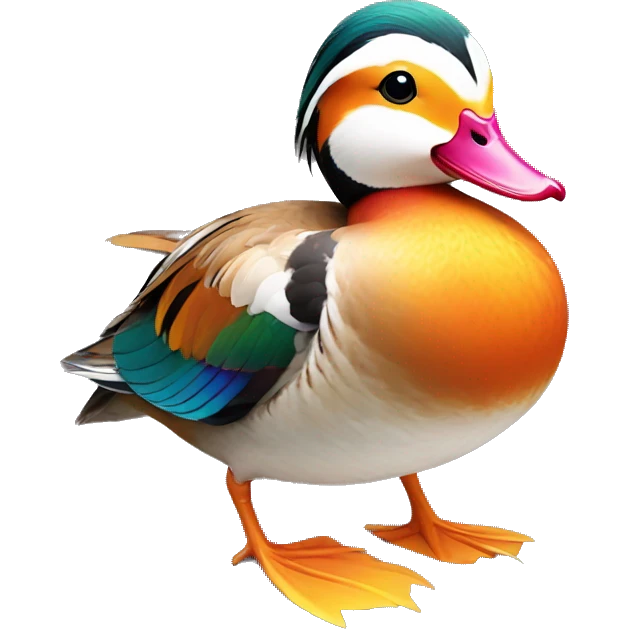 mandarin duck with colorful feathers emoji
