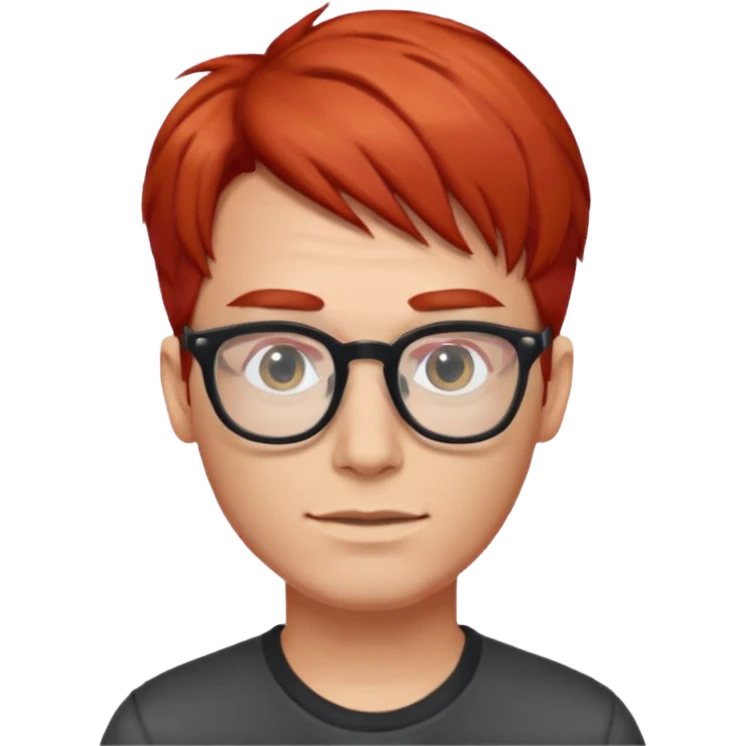 red unique hair with glassess guy  emoji