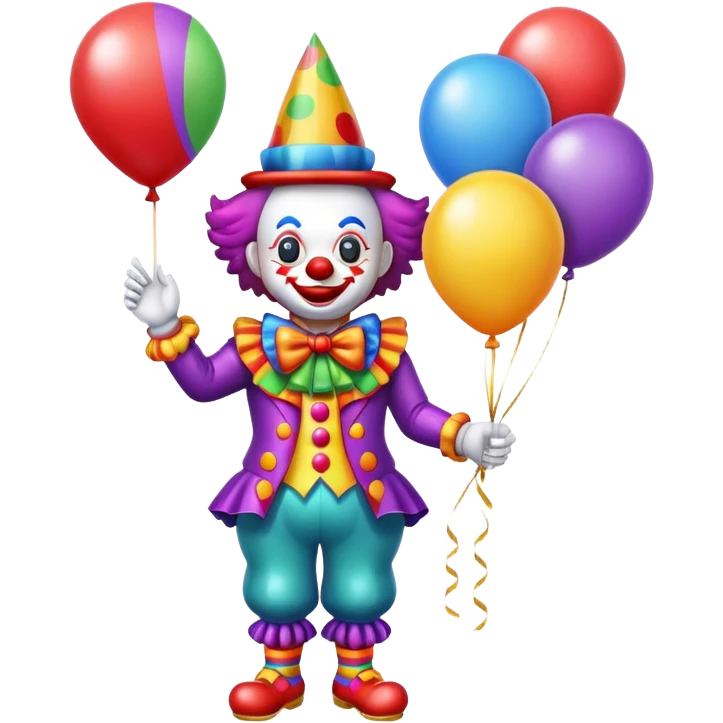bright clown with balloons emoji