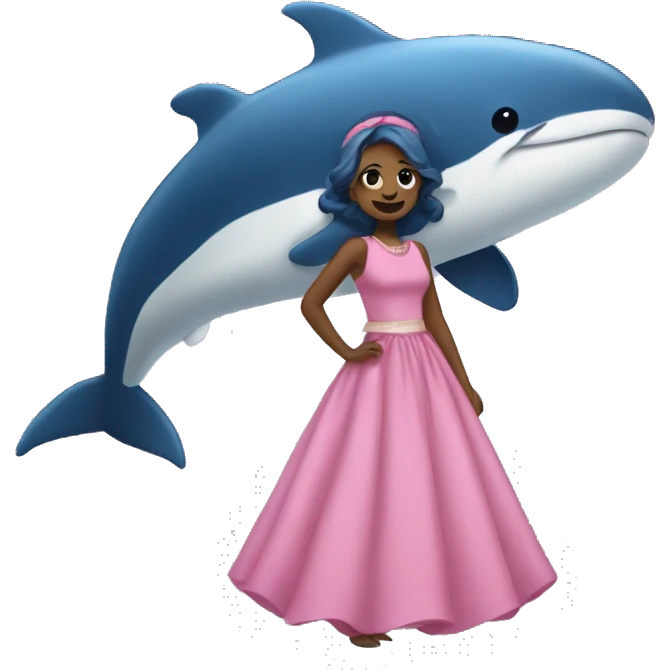 Una ballena con un vestido emoji