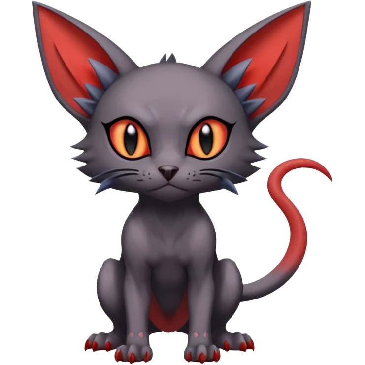 Noibat-Lykoi-Sphynx-Nargacuga-Litten-Torracat-fusion-Fakemon-Pokémon-creature  emoji