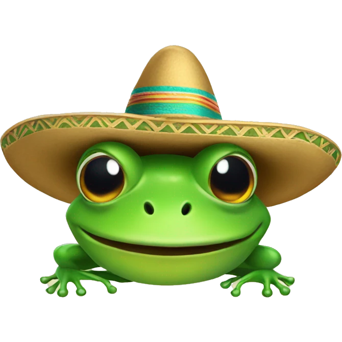 Frog wearing a sombrero emoji