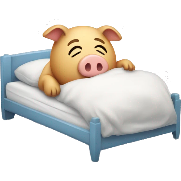 Sleep piggy in bed emoji