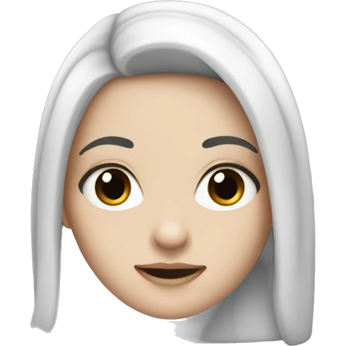 white girl with black hair emoji