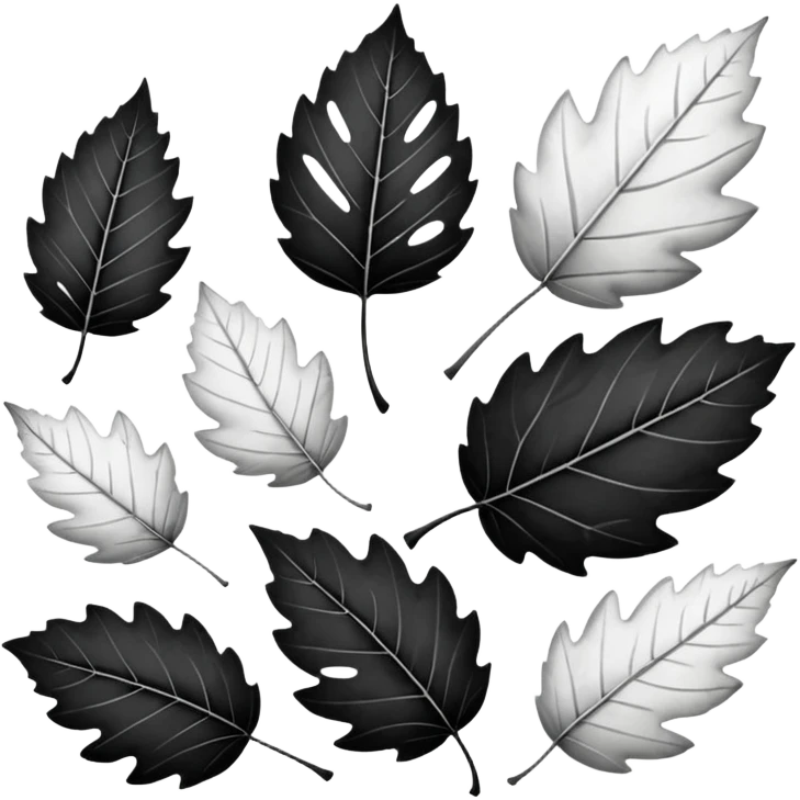 Black and white Leaves  emoji