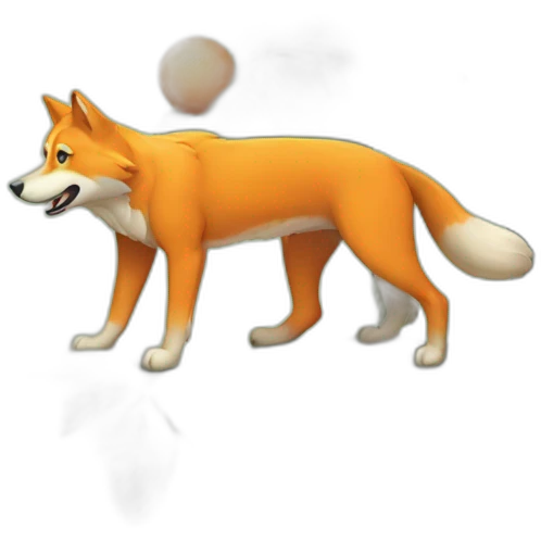 Orange climbing wolf emoji