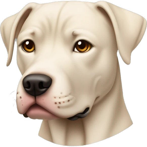 Mezcla de labrador pitbull café oscuro cuerpo completo lateral emoji