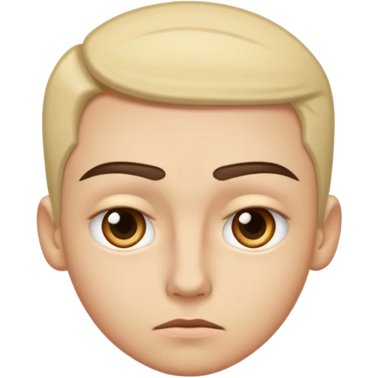 focused sharp eyes, eyebrows slightly angled inward, small straight line mouth, controlled and precise expression, subtle dissatisfaction

 emoji