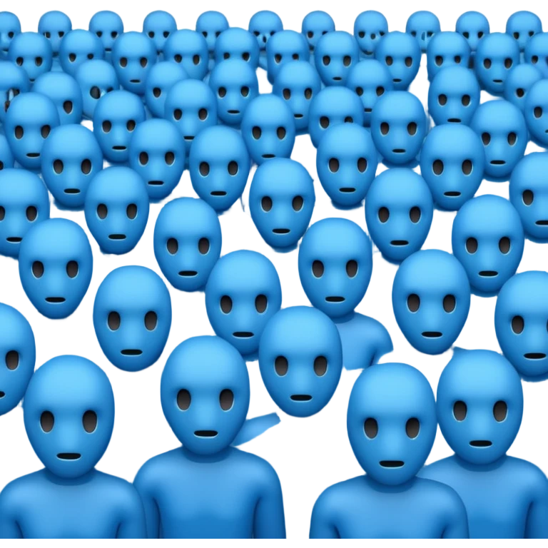 create an emoji for a group of actors with no face, all blue like in the ios emoji. a crowd.  emoji