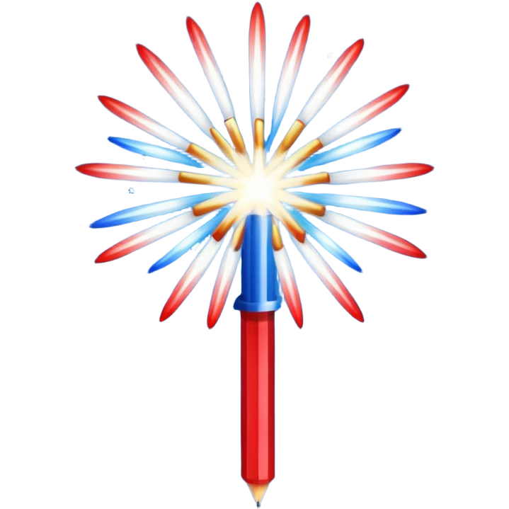 sparkler emoji with red, white, and blue colors for the Fourth of July emoji