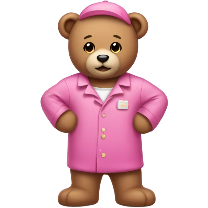 Teddy bear wearing pink outfit  emoji