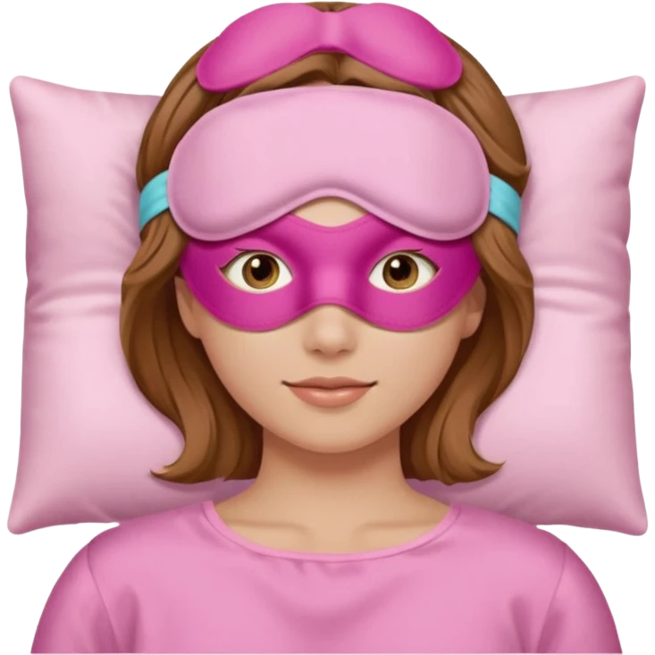 relaxed with pink sleep mask emoji