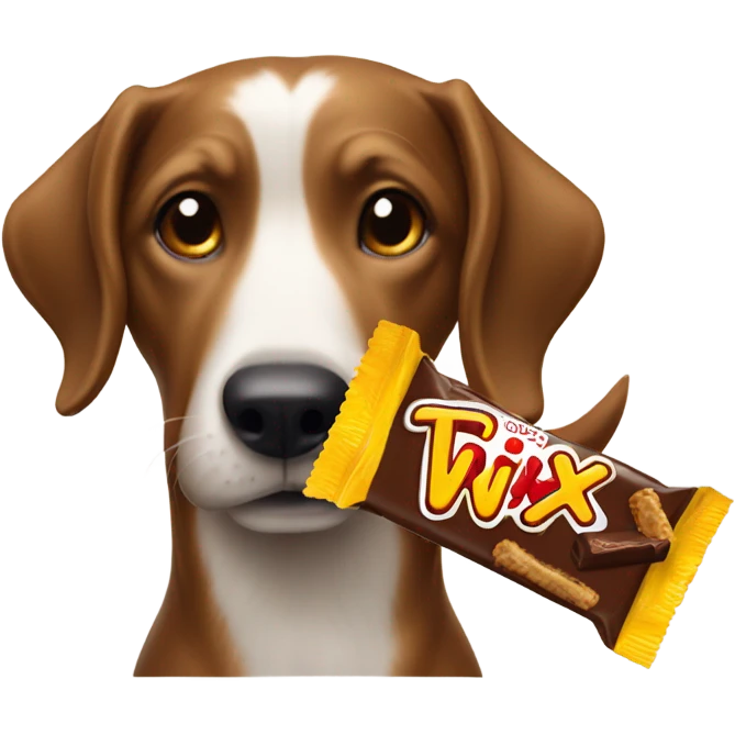 Twix bar and dog emoji