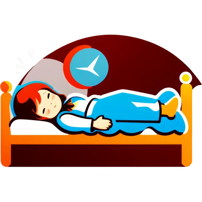 A girl wake up at the bed emoji