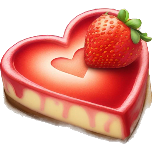 heart shaped strawberry cheesecake  emoji