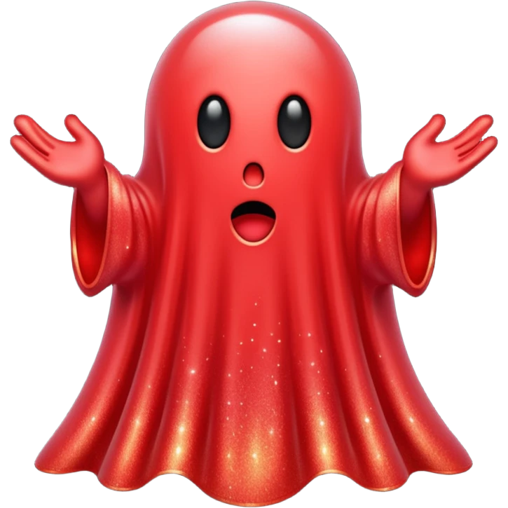 red glitter ghost emoji