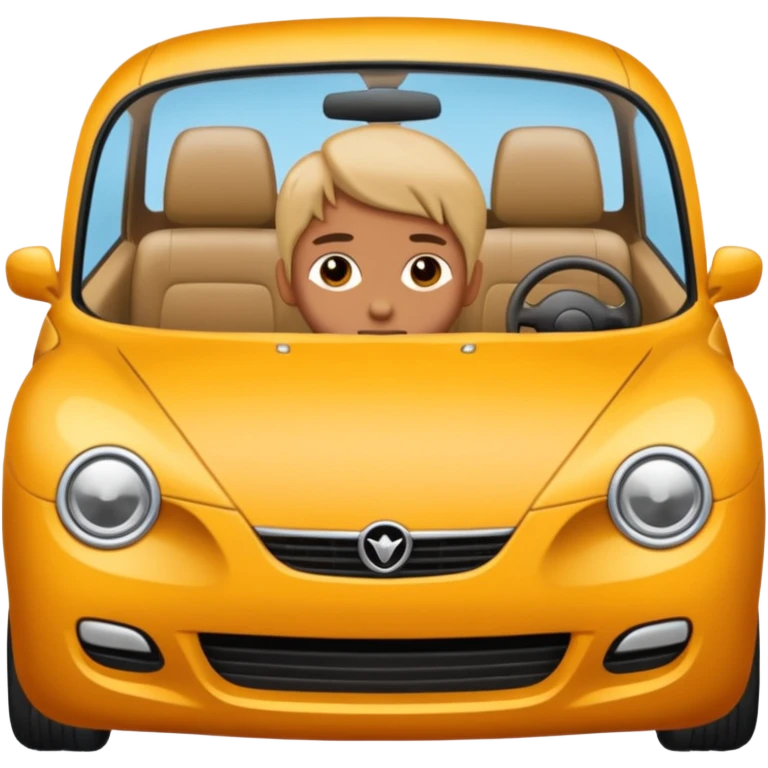 Hard shaped in a car emoji