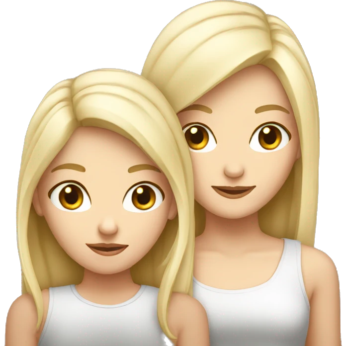 two white girls with the back pointing towards me emoji