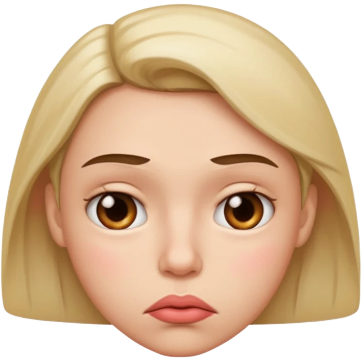 Make a grumpy kissy face emoji