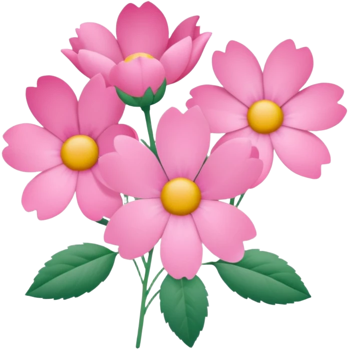 Polaroid photo of pink flowers emoji