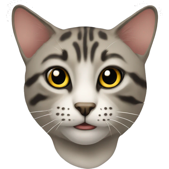 Кот черного цвета пушистый emoji