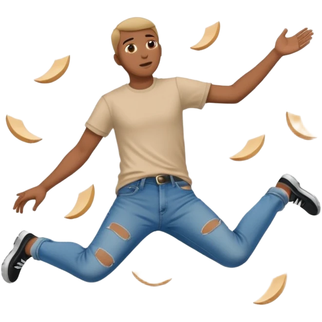 Falling side ways no face from the sky emoji