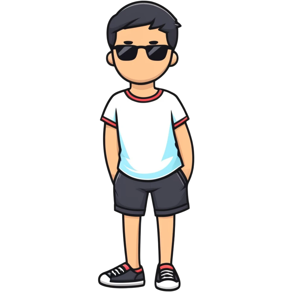 tropical bermuda shorts and fashionable sunglasses for summer emoji