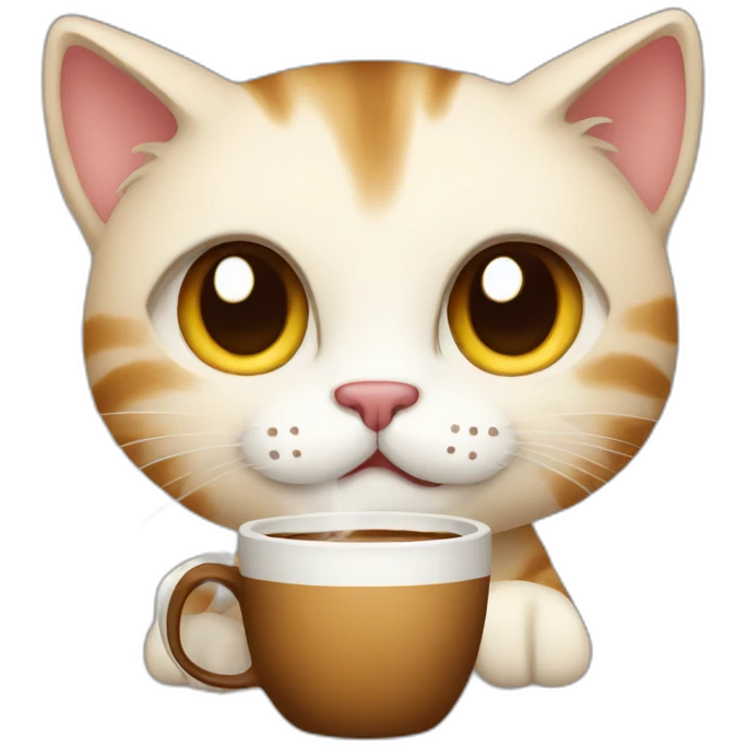 cat with coffee emoji