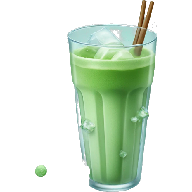  ice matcha with ice cubes emoji