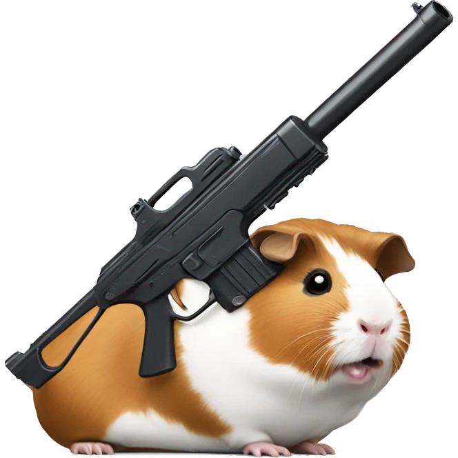 Guinea pig with gun emoji