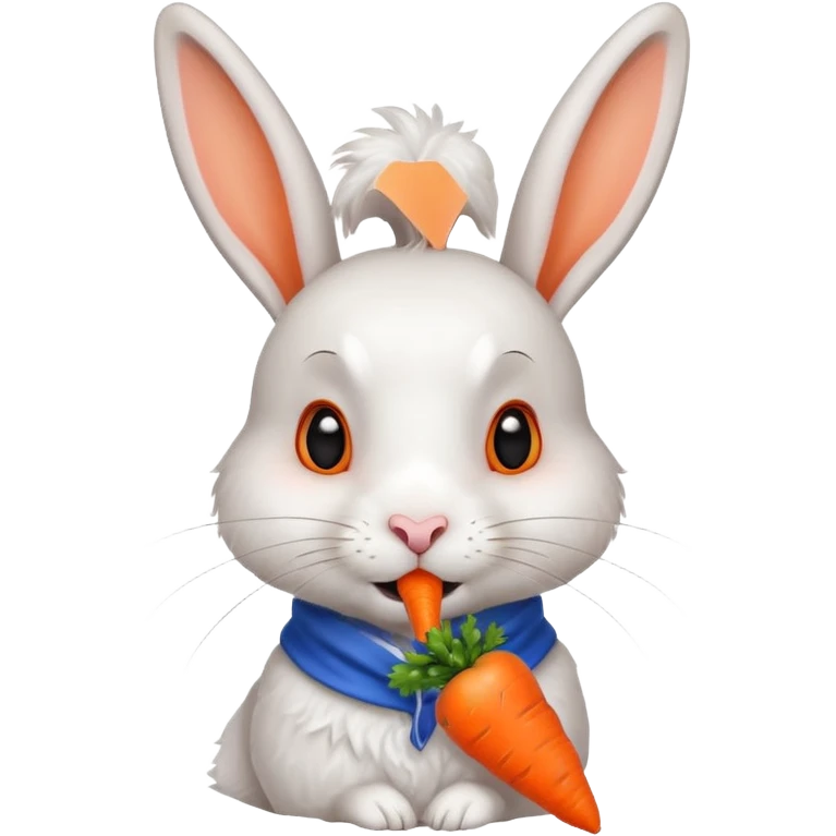 A rabbit nibbling on a carrot, surprised by the flavor, portrait, bust up emoji