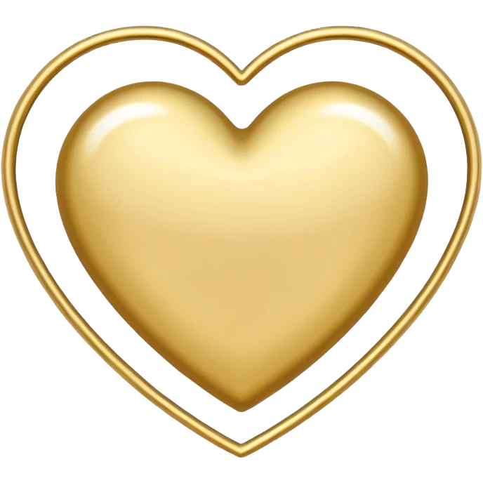 white heart with a gold outline emoji
