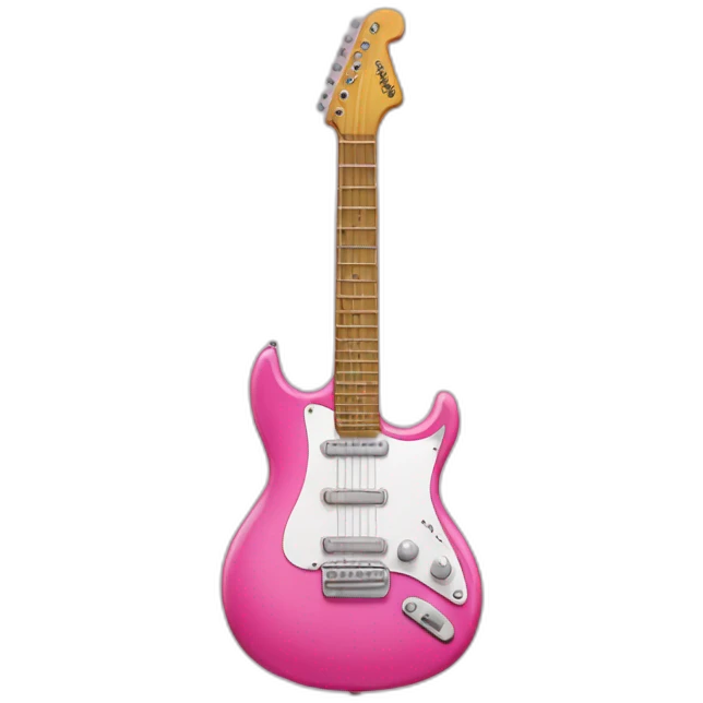 Pink electric guitar for women who sings songs emoji
