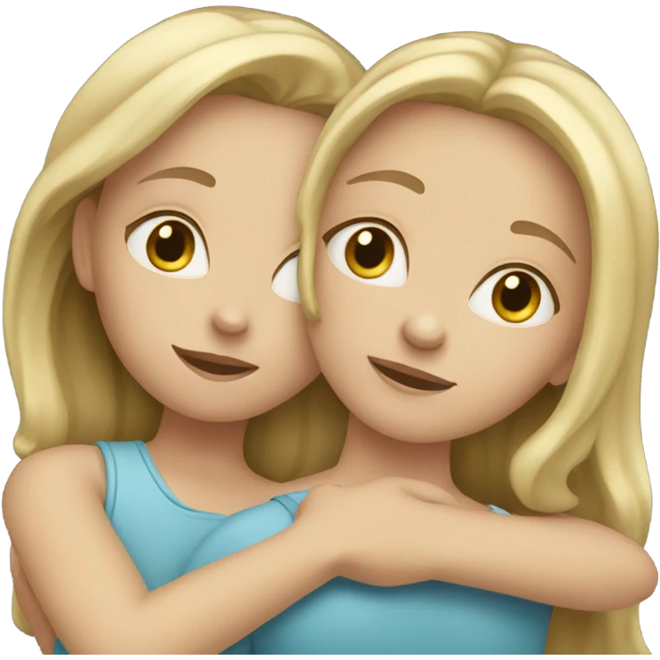 two white girls hugging emoji