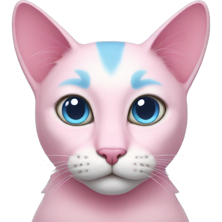 Pink blue cat emoji