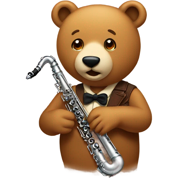 Bear clarinet cute emoji