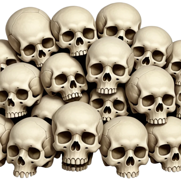 Piles of Skulls, seamless, top down perspective, in the style of gritty realism emoji