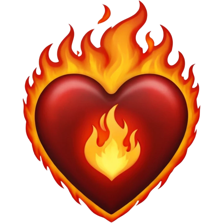 Black heart + fire emoji