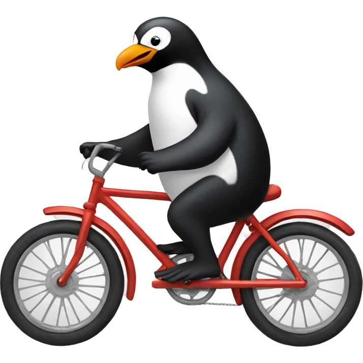 Penguin riding a bike emoji