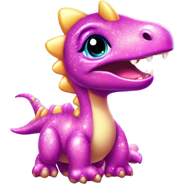 Lisa frank glitter baby dinosaur  emoji