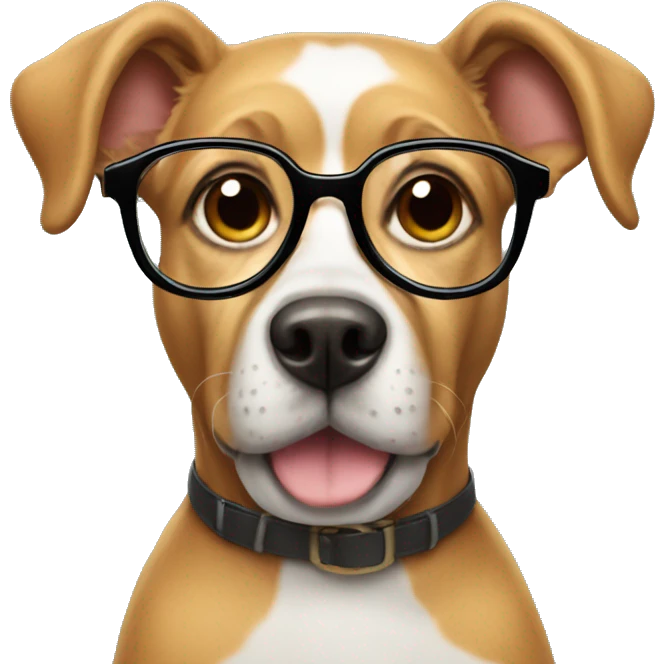 Dog wearing glasses  emoji