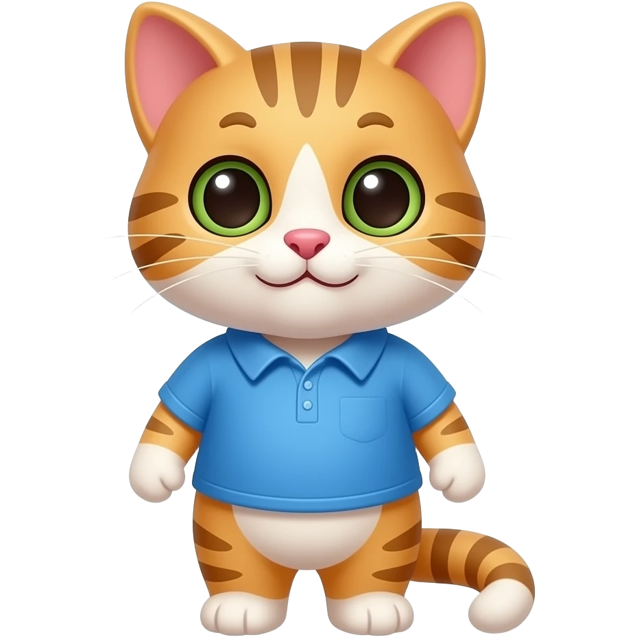 Cartoon baby kitten wearing a blue shirt emoji